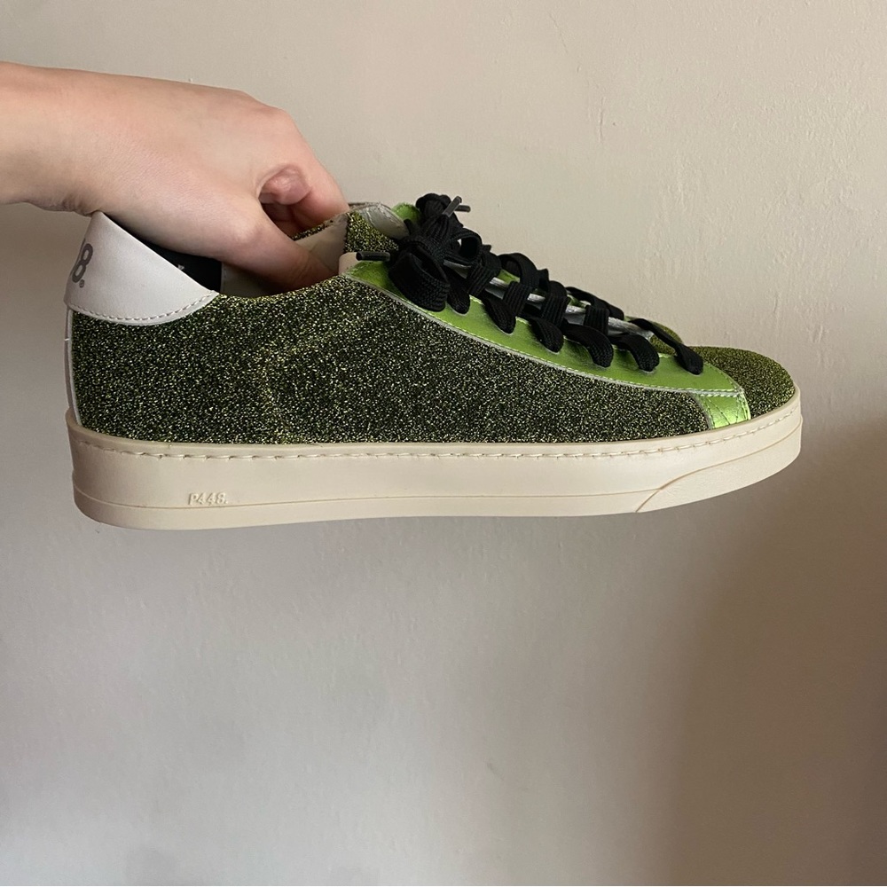 P448 Jack Lima Metallic Green Sneakers with Black Laces